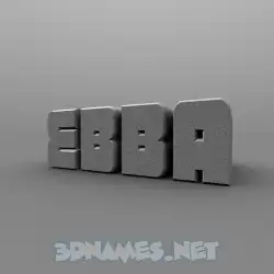 ebba in Solid Grey style - 3D name wallpaper