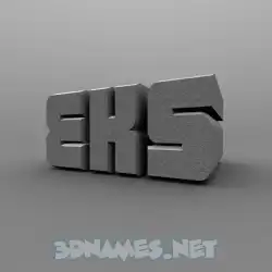 eks in Solid Grey style - 3D name wallpaper