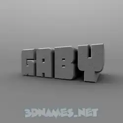 gaby in Solid Grey style - 3D name wallpaper