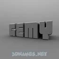 gemy in Solid Grey style - 3D name wallpaper