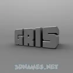 gris in Solid Grey style - 3D name wallpaper