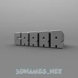 grrrr in Solid Grey style - 3D name wallpaper