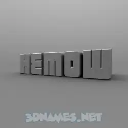 hemow in Solid Grey style - 3D name wallpaper