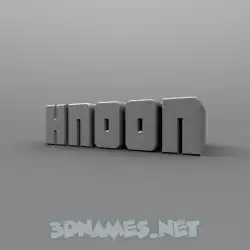 hnoon in Solid Grey style - 3D name wallpaper