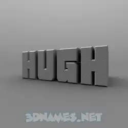 hugh in Solid Grey style - 3D name wallpaper