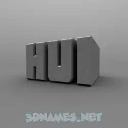 hui in Solid Grey style - 3D name wallpaper