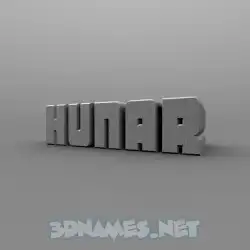 hunar in Solid Grey style - 3D name wallpaper