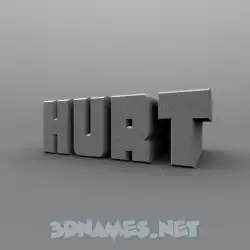 hurt in Solid Grey style - 3D name wallpaper