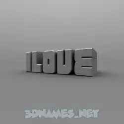 ilove in Solid Grey style - 3D name wallpaper