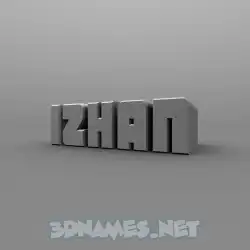 izhan in Solid Grey style - 3D name wallpaper