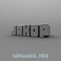 jakop in Solid Grey style - 3D name wallpaper