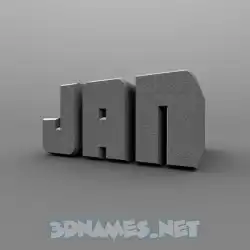 jan in Solid Grey style - 3D name wallpaper