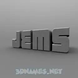 jems in Solid Grey style - 3D name wallpaper