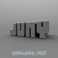 juny in Solid Grey style - 3D name wallpaper
