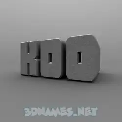 koo in Solid Grey style - 3D name wallpaper