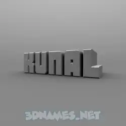 kunal in Solid Grey style - 3D name wallpaper