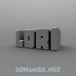 lori in Solid Grey style - 3D name wallpaper