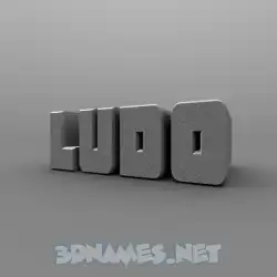 ludo in Solid Grey style - 3D name wallpaper