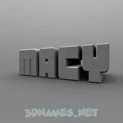 macy in Solid Grey style - 3D name wallpaper