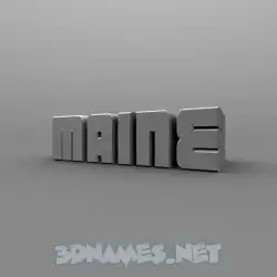 maine in Solid Grey style - 3D name wallpaper
