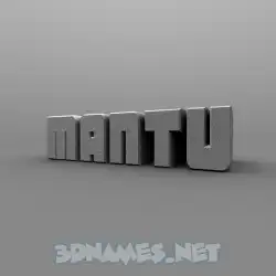 mantu in Solid Grey style - 3D name wallpaper