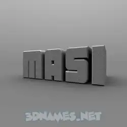 masi in Solid Grey style - 3D name wallpaper
