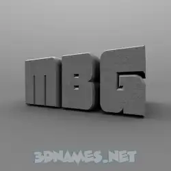 mbg in Solid Grey style - 3D name wallpaper