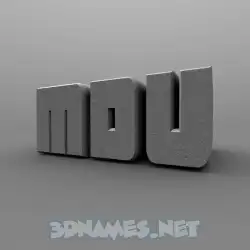 mdu in Solid Grey style - 3D name wallpaper