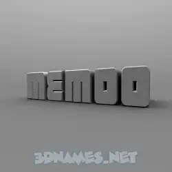 memoo in Solid Grey style - 3D name wallpaper