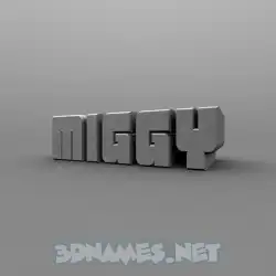 miggy in Solid Grey style - 3D name wallpaper