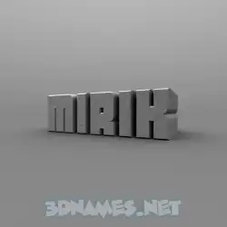 mirik in Solid Grey style - 3D name wallpaper
