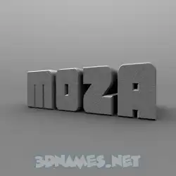moza in Solid Grey style - 3D name wallpaper
