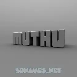 muthu in Solid Grey style - 3D name wallpaper