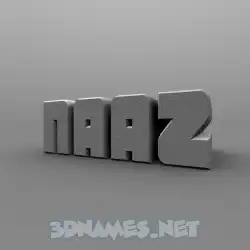 naaz in Solid Grey style - 3D name wallpaper