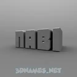 nabi in Solid Grey style - 3D name wallpaper