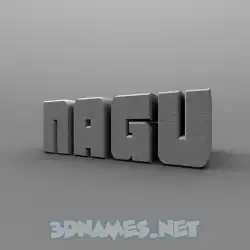 nagu in Solid Grey style - 3D name wallpaper