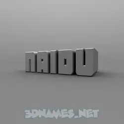 naidu in Solid Grey style - 3D name wallpaper