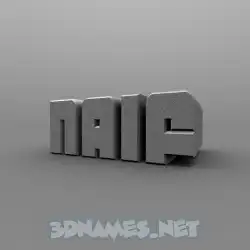 naif in Solid Grey style - 3D name wallpaper