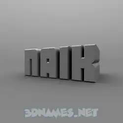 naik in Solid Grey style - 3D name wallpaper