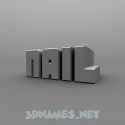 nail in Solid Grey style - 3D name wallpaper