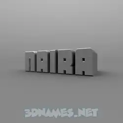 naira in Solid Grey style - 3D name wallpaper