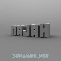 najah in Solid Grey style - 3D name wallpaper