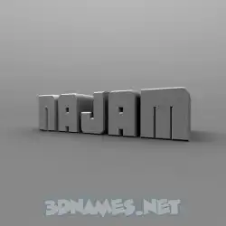 najam in Solid Grey style - 3D name wallpaper