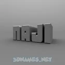naji in Solid Grey style - 3D name wallpaper