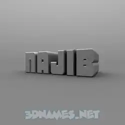 najib in Solid Grey style - 3D name wallpaper