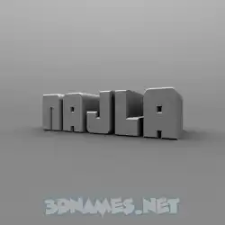 najla in Solid Grey style - 3D name wallpaper