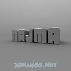 najma in Solid Grey style - 3D name wallpaper