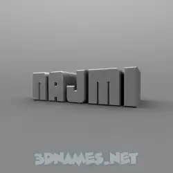 najmi in Solid Grey style - 3D name wallpaper