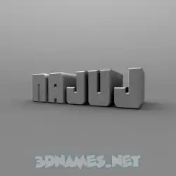 najuj in Solid Grey style - 3D name wallpaper