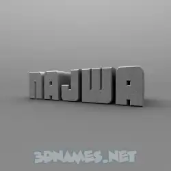 najwa in Solid Grey style - 3D name wallpaper